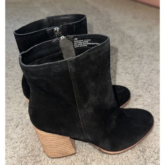 Kork Ease Petra Suede Ankle Boots Bootie Size 7 Black Cushion Wedge Heel  Boho - Picture 5 of 8